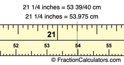 21 1/4 inches to cm
