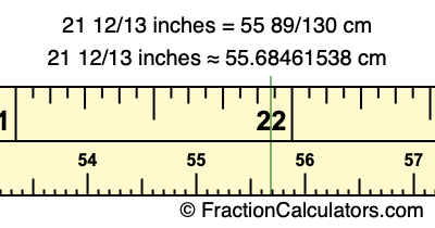 21 12/13 inches to cm
