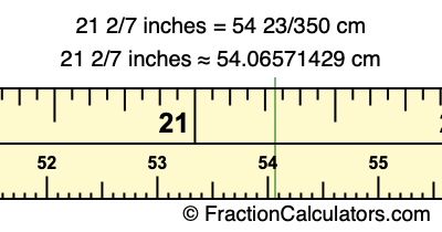 21 2/7 inches to cm