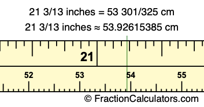 21 3/13 inches to cm