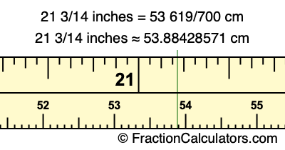21 3/14 inches to cm