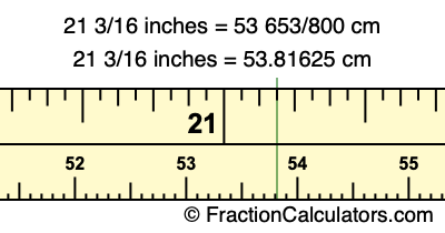 21 3/16 inches to cm