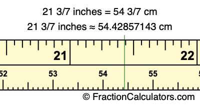 21 3/7 inches to cm