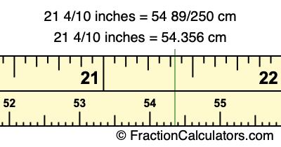 21 4/10 inches to cm