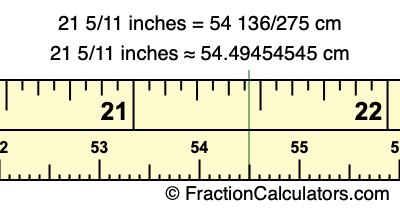 21 5/11 inches to cm
