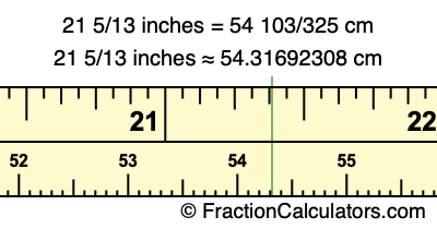 21 5/13 inches to cm