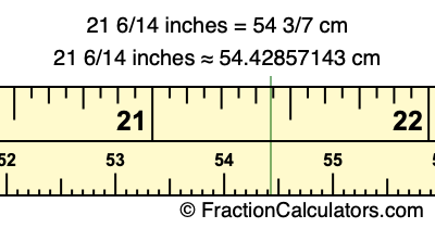 21 6/14 inches to cm