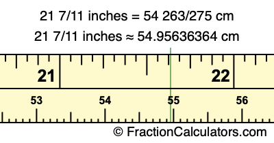21 7/11 inches to cm