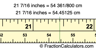 21 7/16 inches to cm