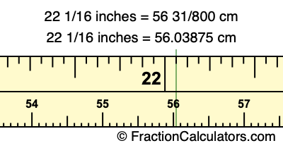 22 1/16 inches to cm