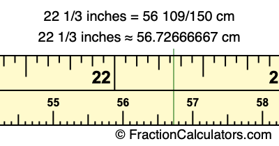 22 1/3 inches to cm