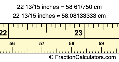 22 13/15 inches to cm