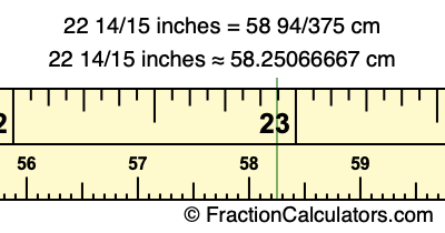 22 14/15 inches to cm