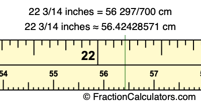 22 3/14 inches to cm