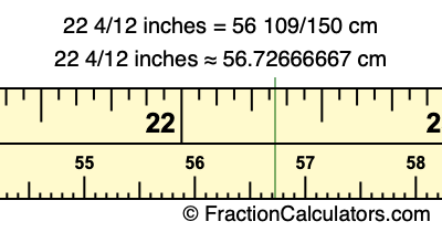 22 4/12 inches to cm