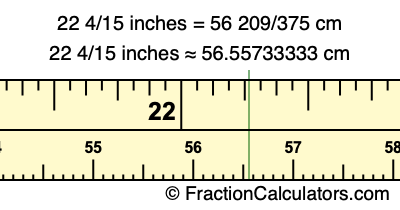 22 4/15 inches to cm