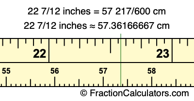 22 7/12 inches to cm