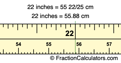 22 inches to cm