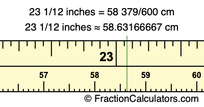 23 1/12 inches to cm