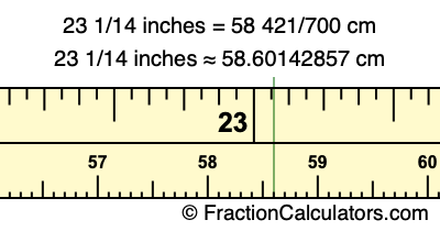 23 1/14 inches to cm