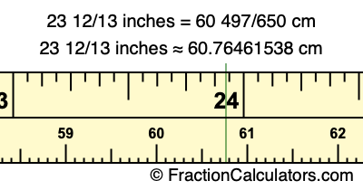 23 12/13 inches to cm