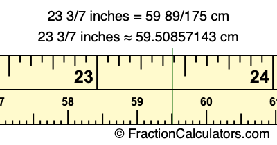 23 3/7 inches to cm