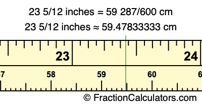 23 5/12 inches to cm