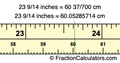 23 9/14 inches to cm