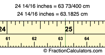 24 14/16 inches to cm