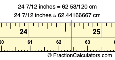 24 7/12 inches to cm