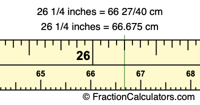 26 1/4 inches to cm