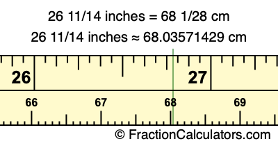 26 11/14 inches to cm