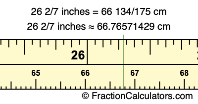 26 2/7 inches to cm