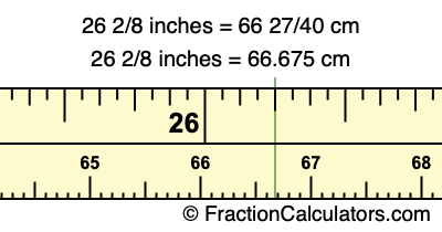 26 2/8 inches to cm