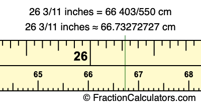 26 3/11 inches to cm