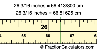 26 3/16 inches to cm