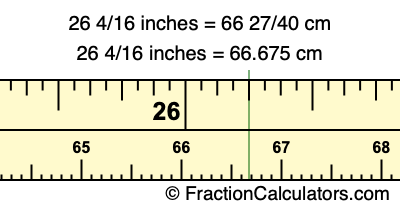 26 4/16 inches to cm