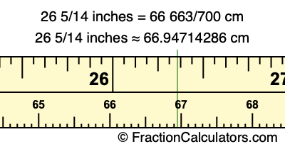 26 5/14 inches to cm