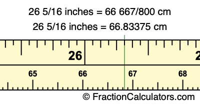 26 5/16 inches to cm