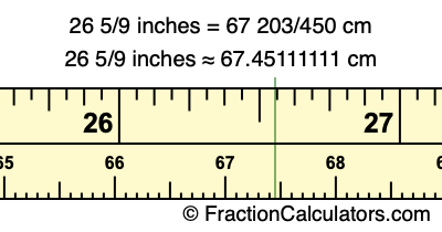 26 5/9 inches to cm