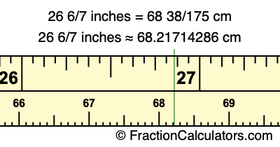 26 6/7 inches to cm