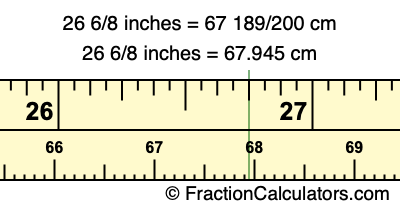 26 6/8 inches to cm