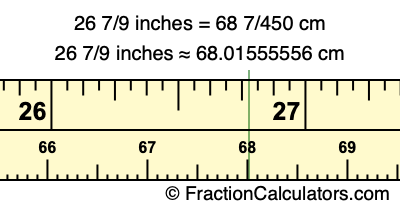 26 7/9 inches to cm