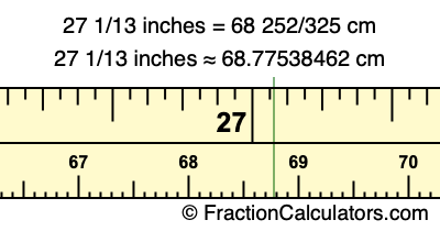 27 1/13 inches to cm