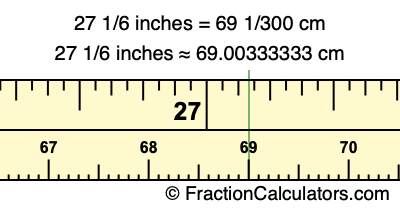 27 1/6 inches to cm