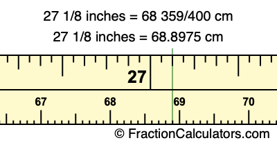 27 1/8 inches to cm