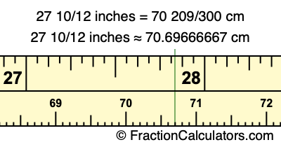 27 10/12 inches to cm