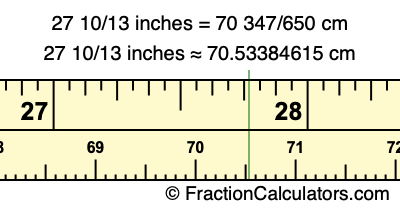 27 10/13 inches to cm
