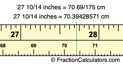 27 10/14 inches to cm