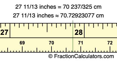 27 11/13 inches to cm